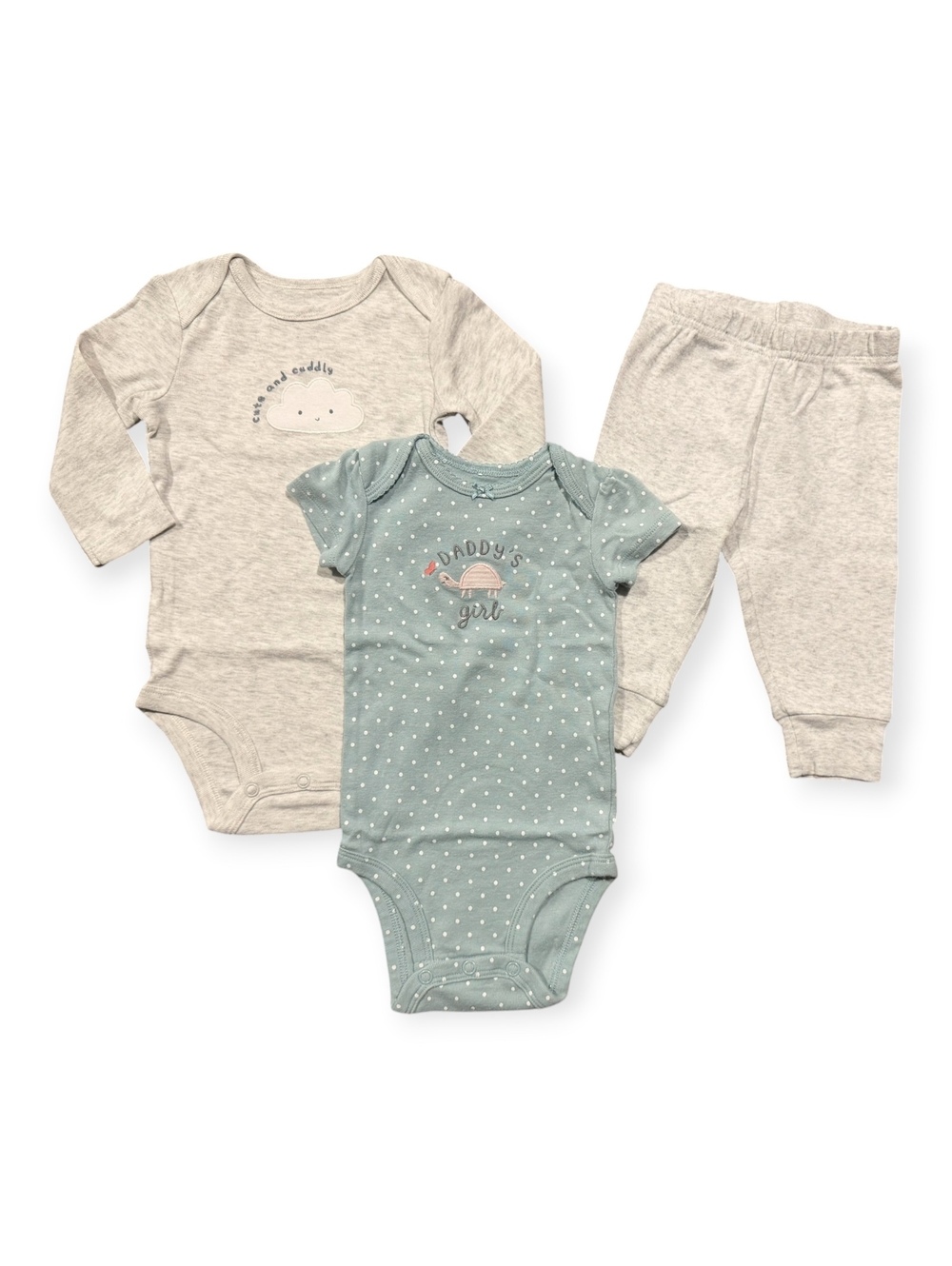 Carter's Baby Girl 3-Piece Bodysuit and Pants Set, Size 6 Months